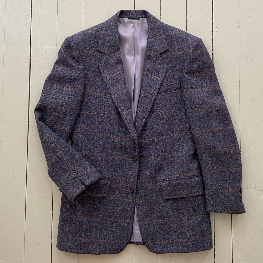 Wool light plaid grey Blazer